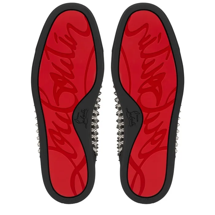Men Louis Spikes HighTop Sneakers 8211 Calf Leather And Spikes 8211 Black Christian Louboutin Sneakers