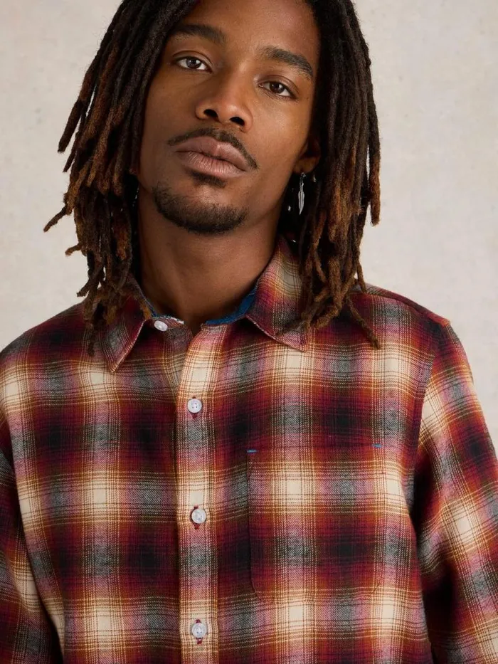 Men Moxley Flannel Checked Shirt Red Multi White Stuff Shirts Men Moxley Flannel Checked Shirt Red Multi White Stuff Shirts