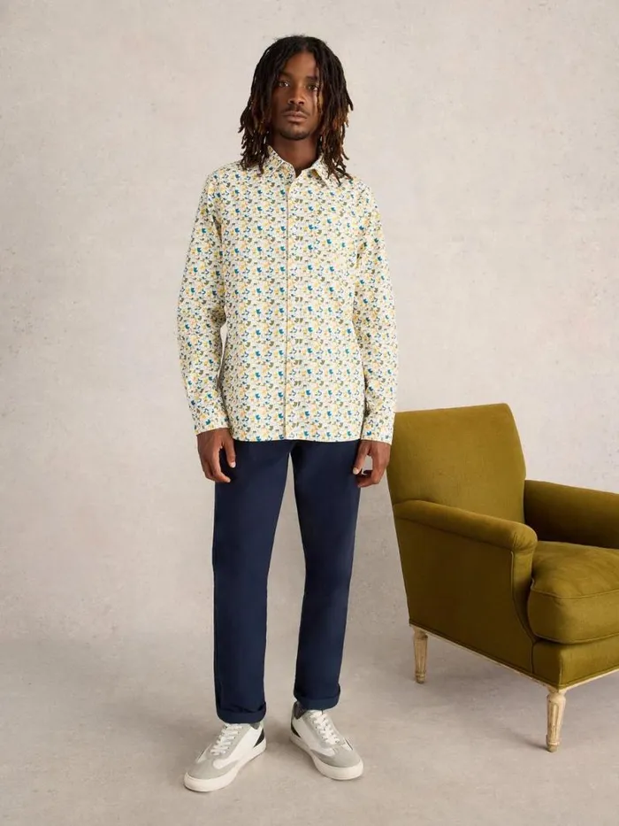 Men Multi Chair Printed Shirt White Multi White Stuff Shirts
