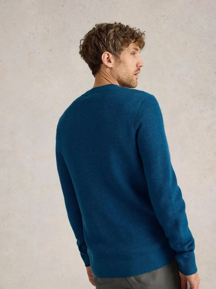 Men Newport Merino Wool Henley Mid Teal White Stuff Knitwear Men Newport Merino Wool Henley Mid Teal White Stuff Knitwear
