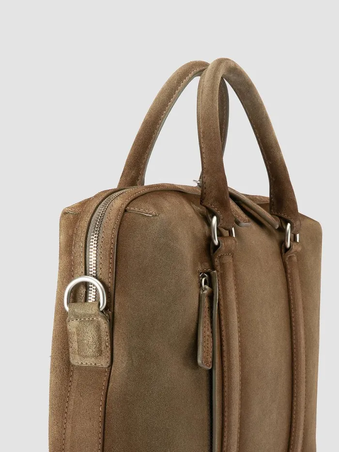 Men Officine Creative Accessories QUENTIN 019 Taupe Suede Briefcase Men Officine Creative Accessories QUENTIN 019 Taupe Suede Briefcase