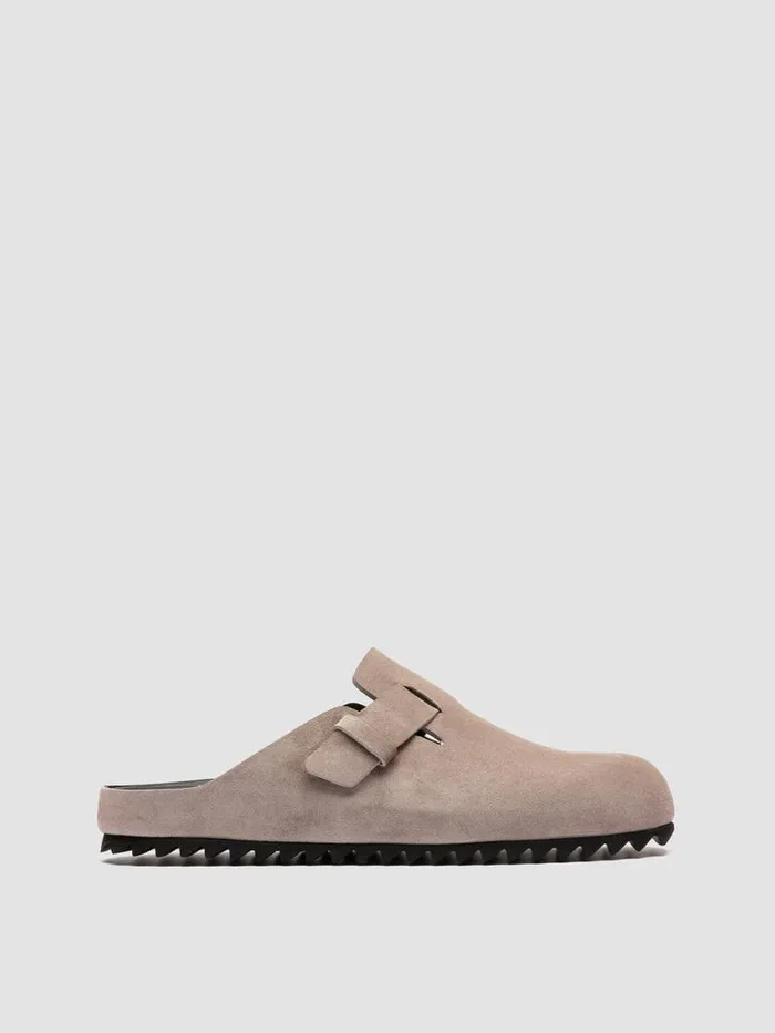 Men Officine Creative Footwear AGOR 012 Taupe Suede Mule Sandals