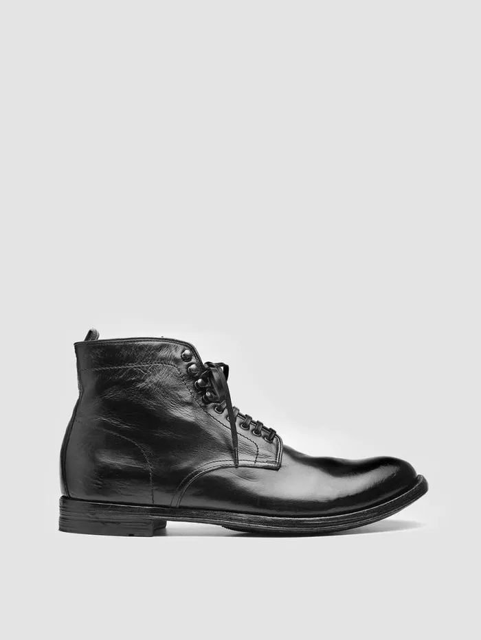 Men Officine Creative Footwear ANATOMIA 013 Black Leather Ankle Boots
