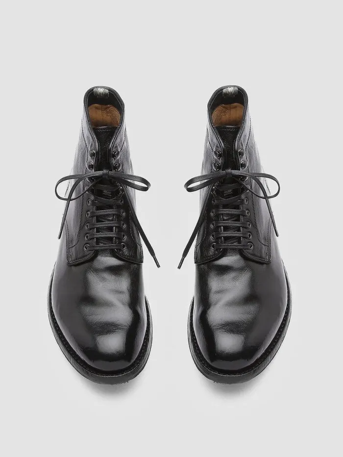 Men Officine Creative Footwear ANATOMIA 013 Black Leather Ankle Boots