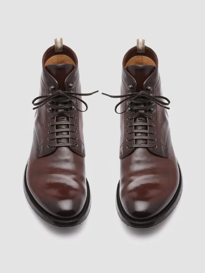 Men Officine Creative Footwear ANATOMIA 013 Brown Leather Ankle Boots