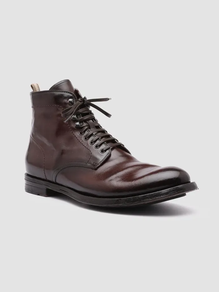 Men Officine Creative Footwear ANATOMIA 013 Brown Leather Ankle Boots