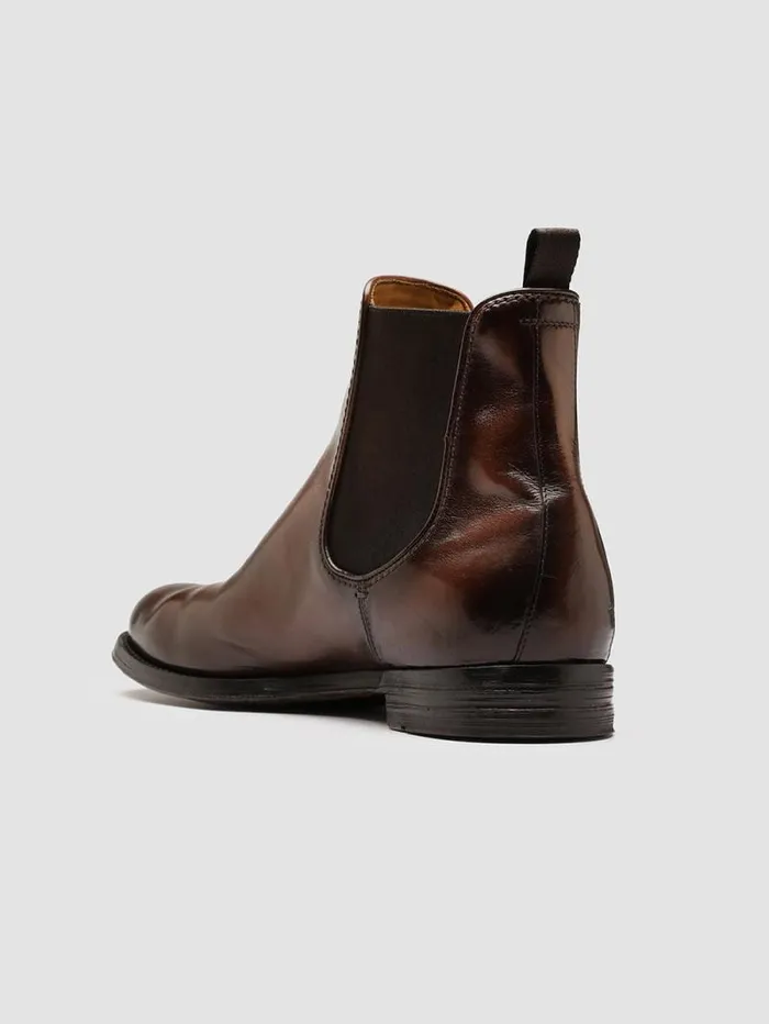 Men Officine Creative Footwear ANATOMIA 083 Brown Leather Chelsea Boots