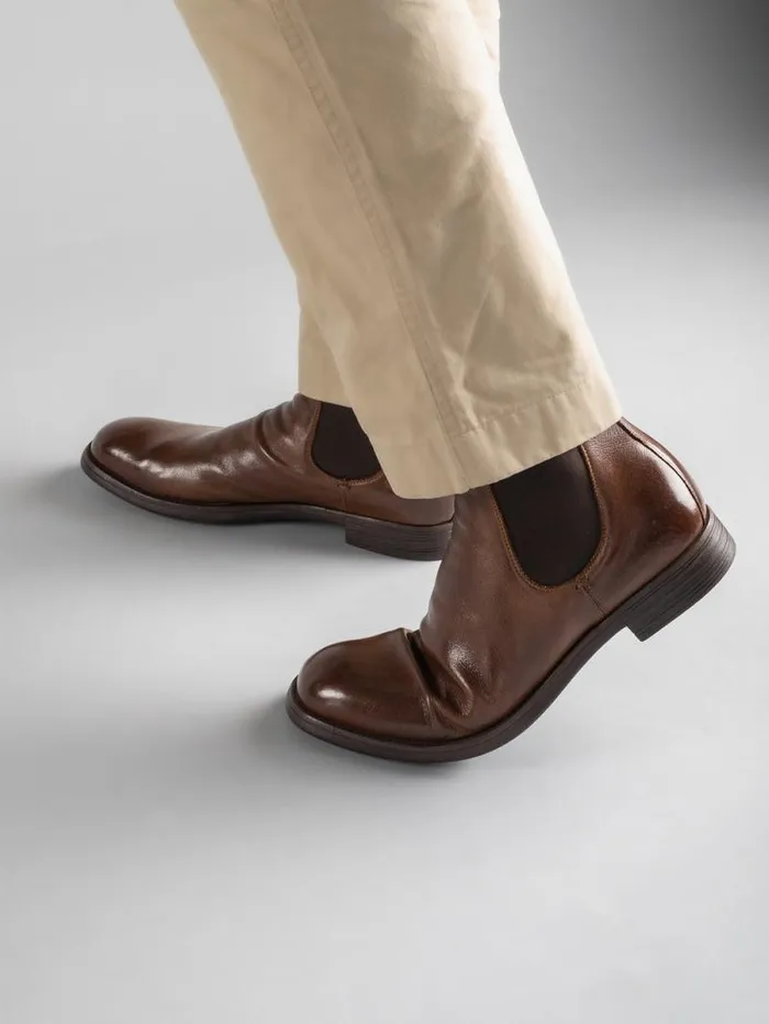 Men Officine Creative Footwear CHRONICLE 002 Black And Brown Leather Chelsea Boots Men Officine Creative Footwear CHRONICLE 002 Black And Brown Leather Chelsea Boots