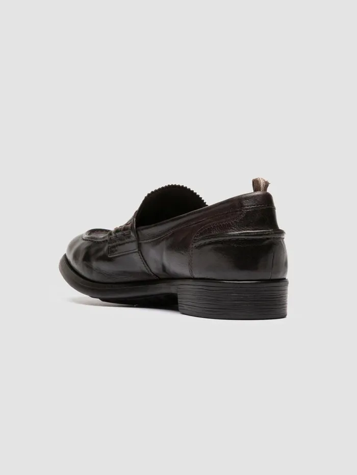 Men Officine Creative Footwear CHRONICLE 056 Ebony Leather Penny Loafers