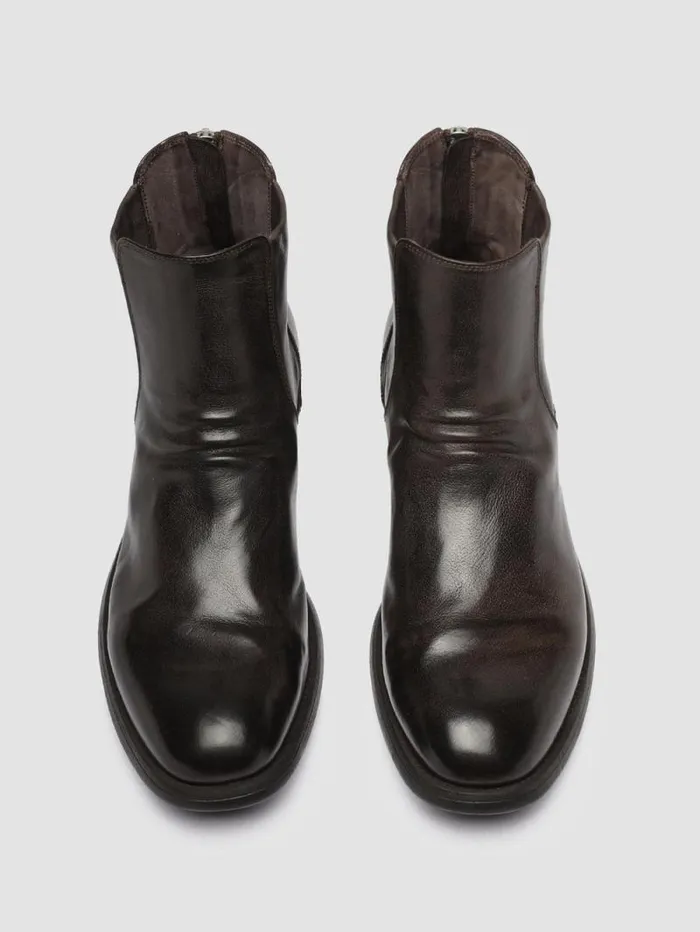 Men Officine Creative Footwear CHRONICLE 059 Brown Leather Zip Boots Men Officine Creative Footwear CHRONICLE 059 Brown Leather Zip Boots