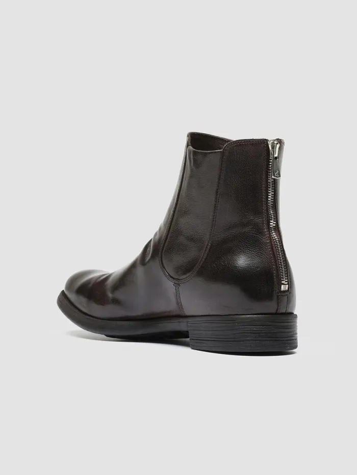 Men Officine Creative Footwear CHRONICLE 059 Brown Leather Zip Boots Men Officine Creative Footwear CHRONICLE 059 Brown Leather Zip Boots