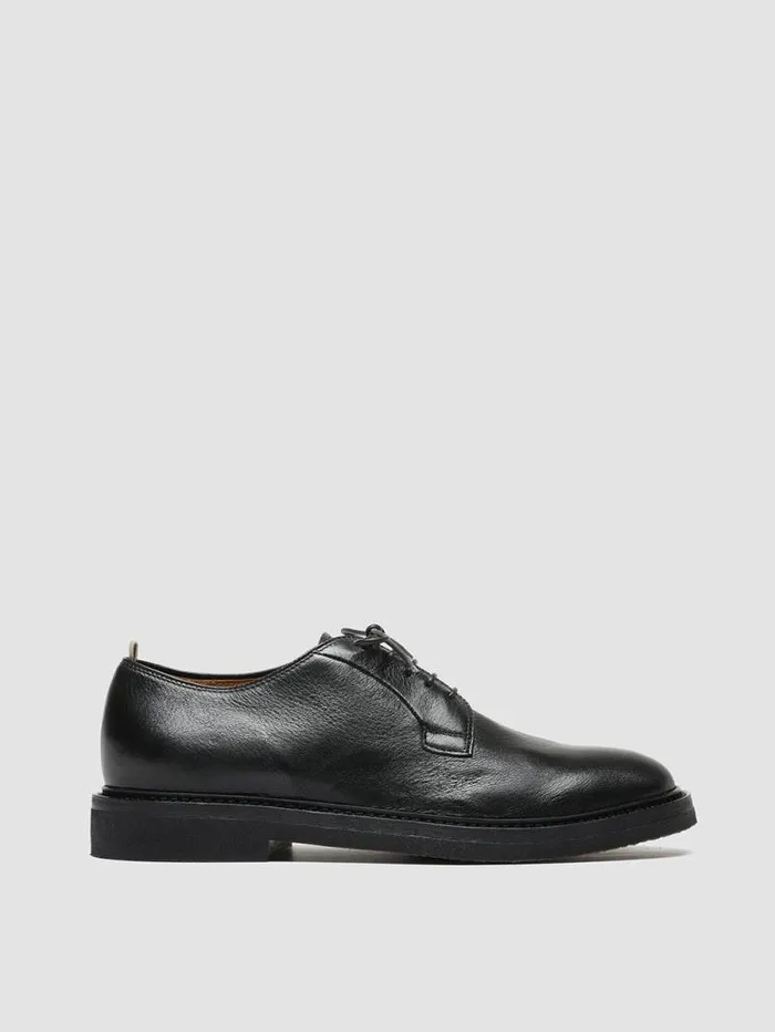 Men Officine Creative Footwear HOPKINS FLEXI 201 Black Leather Derby Shoes