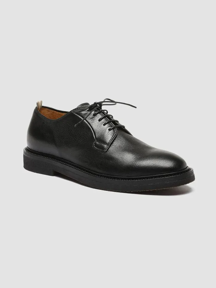 Men Officine Creative Footwear HOPKINS FLEXI 201 Black Leather Derby Shoes
