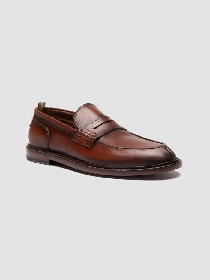 Men Officine Creative Footwear SAX 001 Brown Leather Penny Loafers