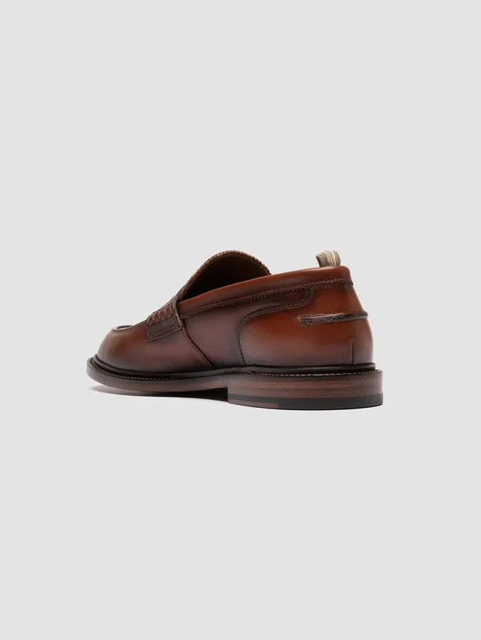 Men Officine Creative Footwear SAX 001 Brown Leather Penny Loafers
