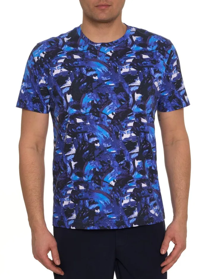Men Polos and TShirts Robert Graham BRUSH STROKE GRAPHIC TSHIRT Navy