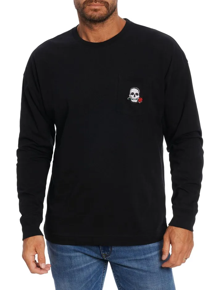 Men Polos and TShirts Robert Graham LAS VEGAS LONG SLEEVE TSHIRT Black