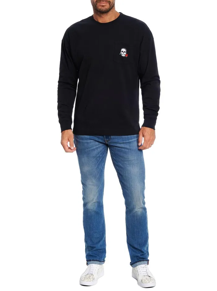 Men Polos and TShirts Robert Graham LAS VEGAS LONG SLEEVE TSHIRT Black
