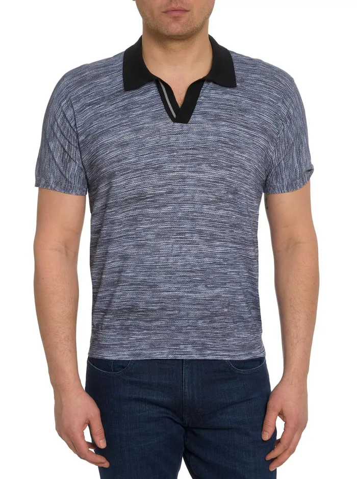 Men Polos and TShirts Robert Graham THE STATIC SWEATER POLO Grey