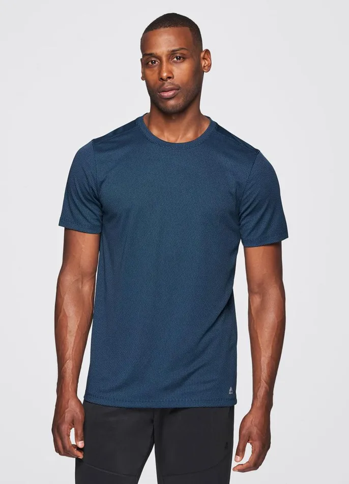 Men Prime Textured Workout Tee Dark Teal RBX Active TShirts