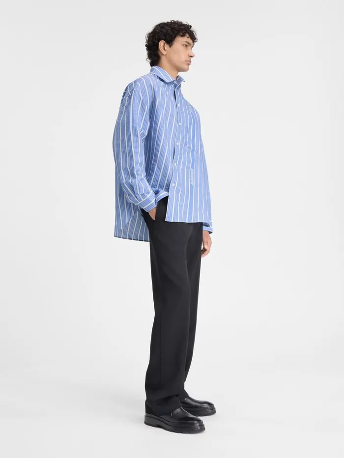 Men Shirts JACQUEMUS The Cuadro Shirt Jacquard Bluewhite Men Shirts JACQUEMUS The Cuadro Shirt Jacquard Bluewhite