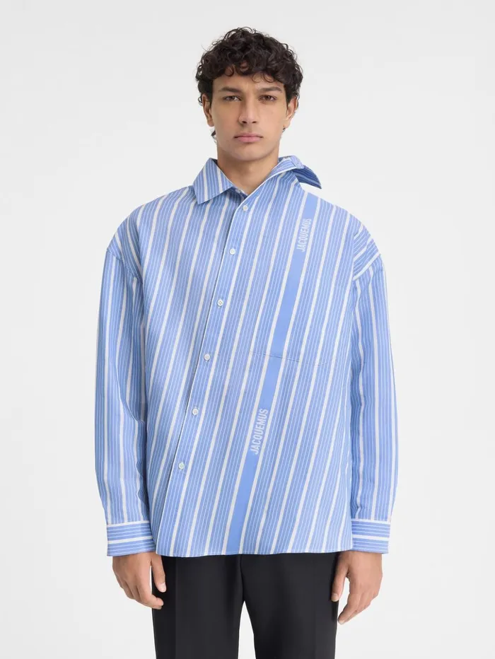 Men Shirts JACQUEMUS The Cuadro Shirt Jacquard Bluewhite Men Shirts JACQUEMUS The Cuadro Shirt Jacquard Bluewhite