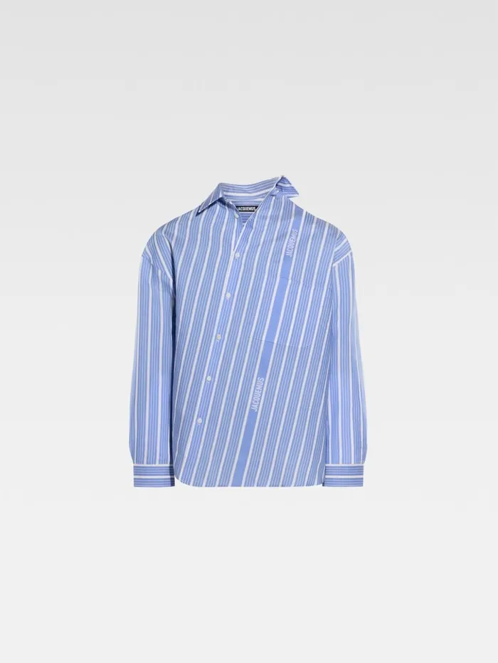 Men Shirts JACQUEMUS The Cuadro Shirt Jacquard Bluewhite Men Shirts JACQUEMUS The Cuadro Shirt Jacquard Bluewhite