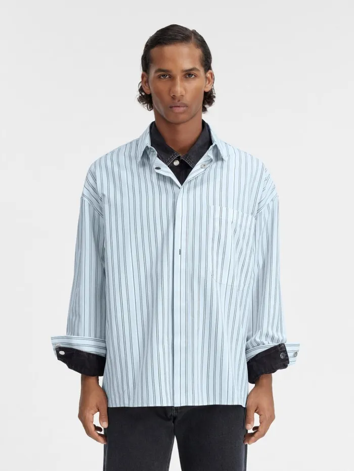 Men Shirts JACQUEMUS The Longsleeve Shirt Print Blue Stripes Men Shirts JACQUEMUS The Longsleeve Shirt Print Blue Stripes