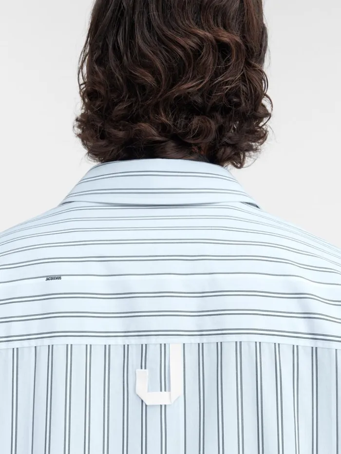 Men Shirts JACQUEMUS The Longsleeve Shirt Print Blue Stripes Men Shirts JACQUEMUS The Longsleeve Shirt Print Blue Stripes
