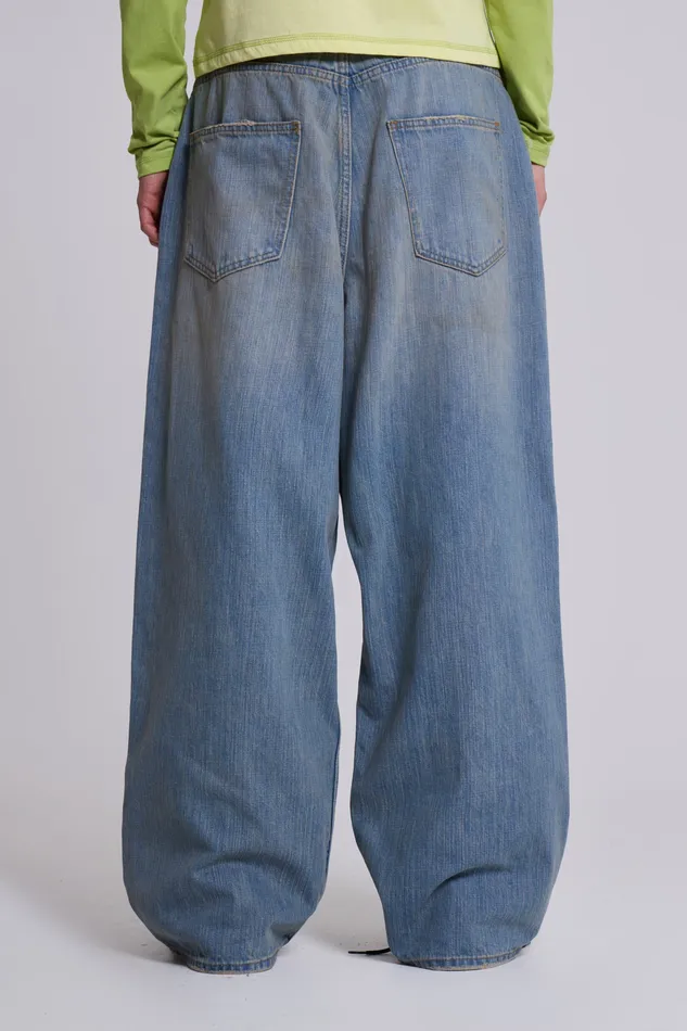 Men Shop Light Wash Slub XL Colossus Jeans Denim Jaded London