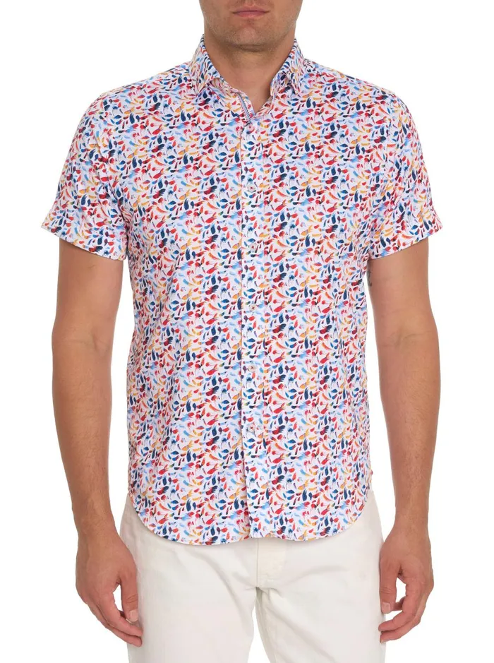 Men Short Sleeve Button Down Shirts Robert Graham LANGSTON SHORT SLEEVE BUTTON DOWN SHIRT Tailored