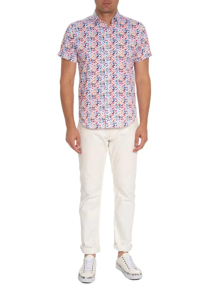 Men Short Sleeve Button Down Shirts Robert Graham LANGSTON SHORT SLEEVE BUTTON DOWN SHIRT Tailored