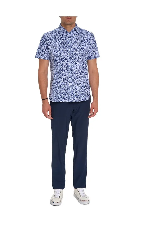 Men Short Sleeve Button Down Shirts Robert Graham RED FORD PERFORMANCE SHORT SLEEVE KNIT SHIRT Multi