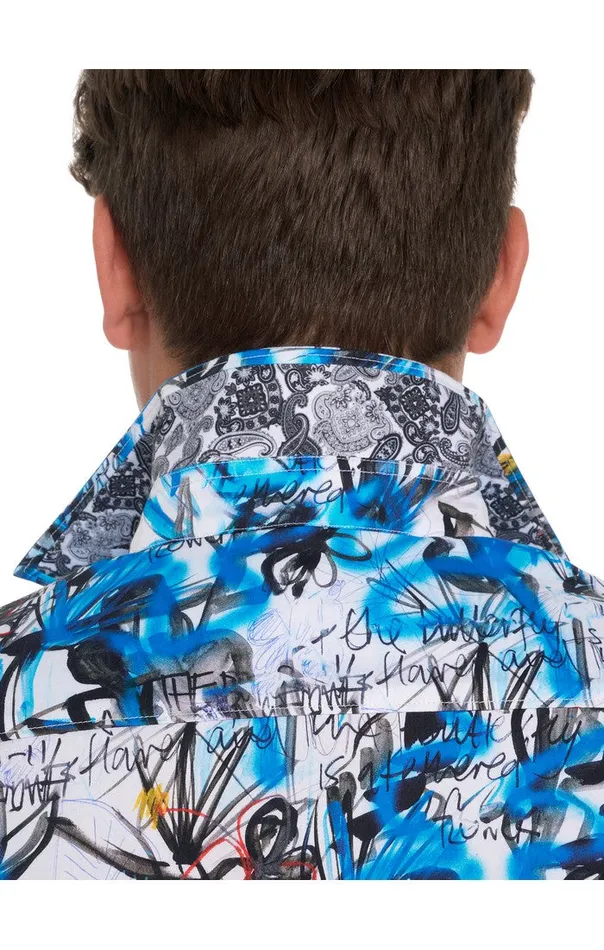 Men Short Sleeve Button Down Shirts Robert Graham SPICOLI SHORT SLEEVE BUTTON DOWN SHIRT Classic
