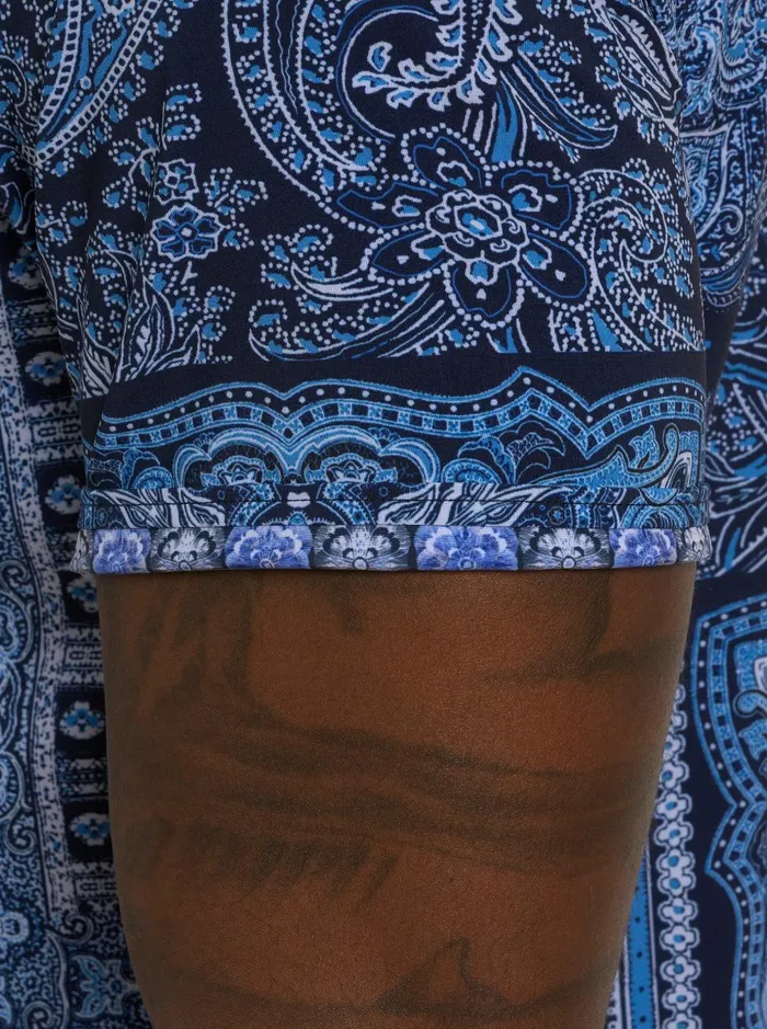 Men Short Sleeve Button Down Shirts Robert Graham THE GOTHAM SHORT SLEEVE BUTTON DOWN SHIRT Navy