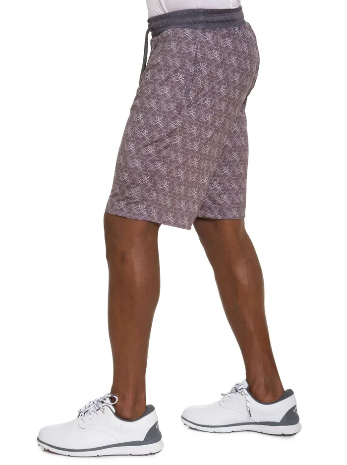 Men Shorts and Swim Robert Graham IRON SKULL KNIT SHORTS Grey