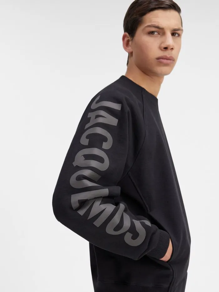 Men Sweatshirts and Joggings JACQUEMUS The Typo Sweatshirt Black