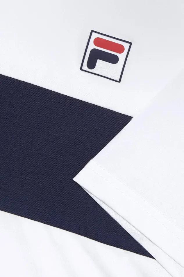 Men Tennis Fila Tennis Essentials Short Sleeve Crew 100 White Fila Navy