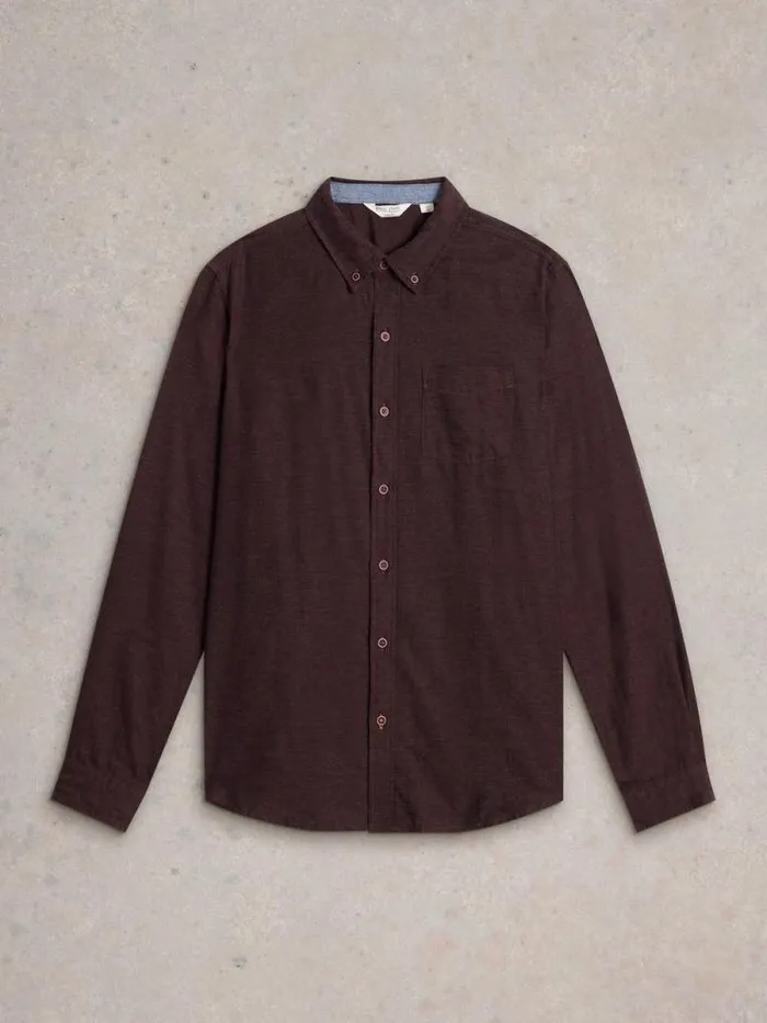 Men Textured Slub LS Shirt Dk Plum White Stuff Shirts Men Textured Slub LS Shirt Dk Plum White Stuff Shirts