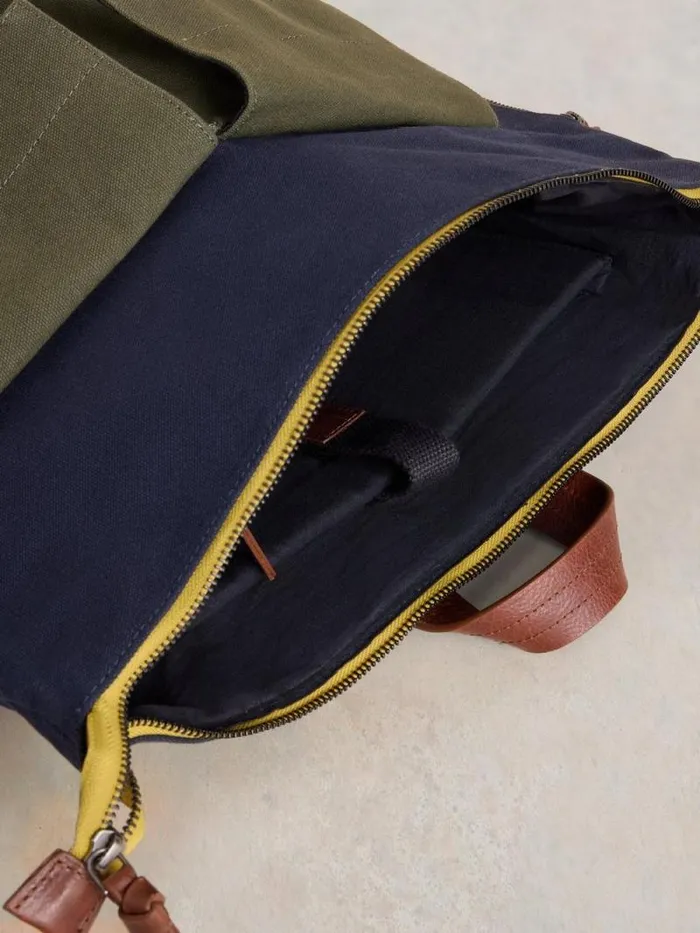 Men Theo Utility Canvas Backpack Navy Multi White Stuff Bags