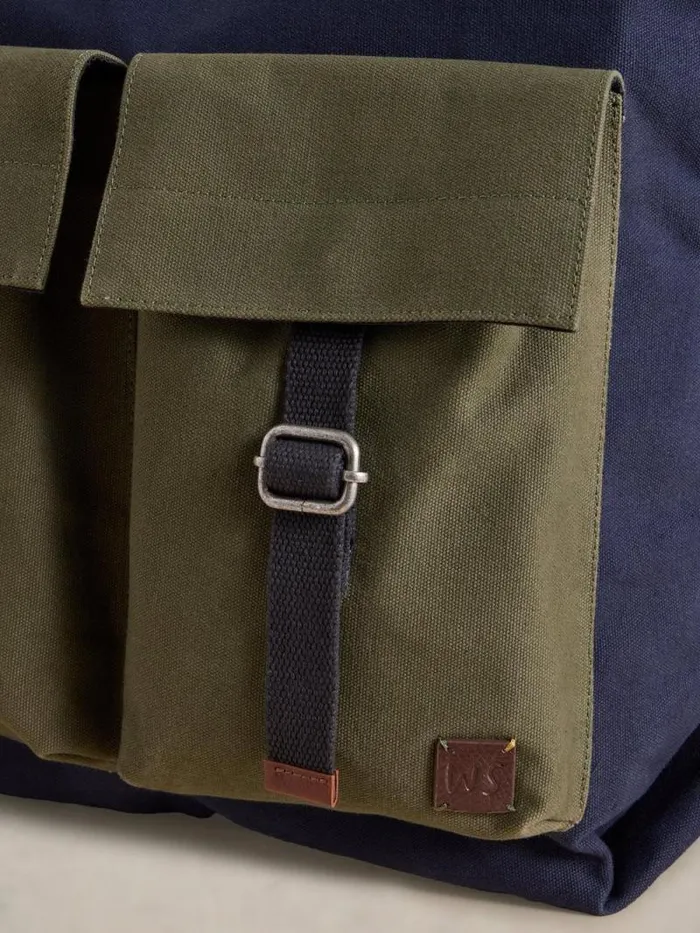 Men Theo Utility Canvas Backpack Navy Multi White Stuff Bags