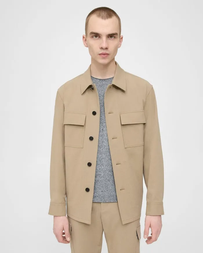 Men Theory Blazers Jackets Clyfford Shirt Jacket In Neoteric Twill Bark
