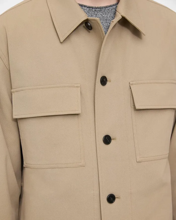 Men Theory Blazers Jackets Clyfford Shirt Jacket In Neoteric Twill Bark