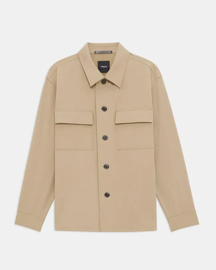 Men Theory Blazers Jackets Clyfford Shirt Jacket In Neoteric Twill Bark