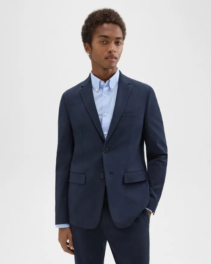 Men Theory Blazers Jackets Morton Blazer In Stretch Cotton Baltic