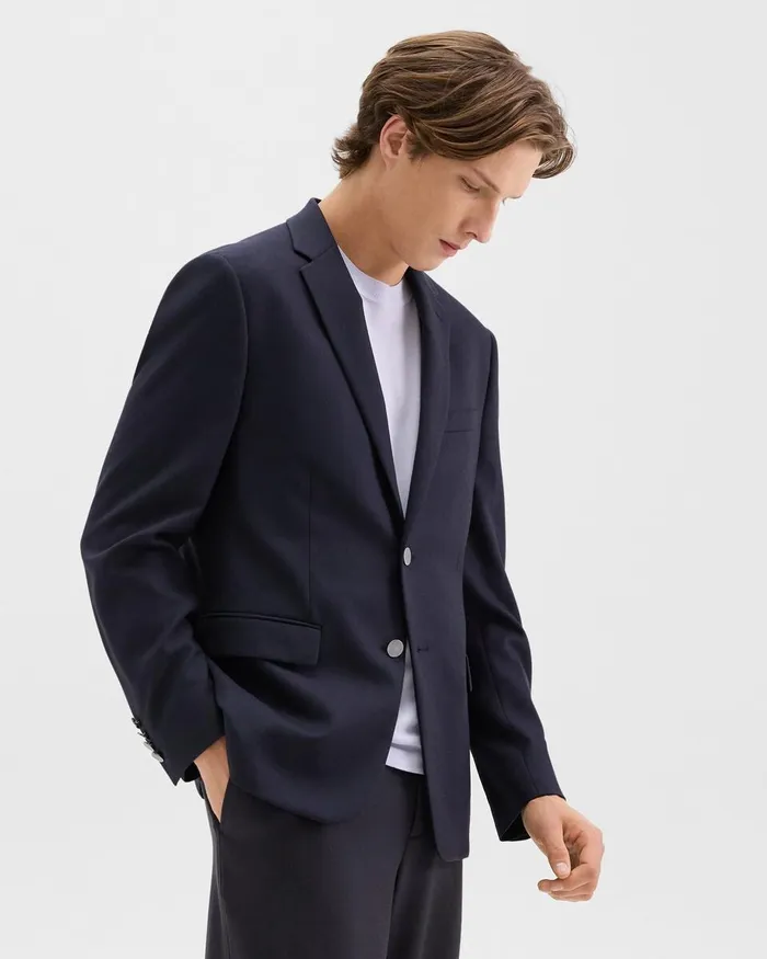 Men Theory Blazers Jackets Nostrand Blazer In Stretch Flannel Dark Navy