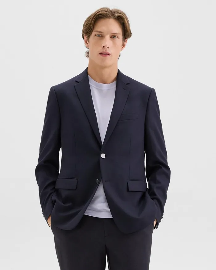 Men Theory Blazers Jackets Nostrand Blazer In Stretch Flannel Dark Navy