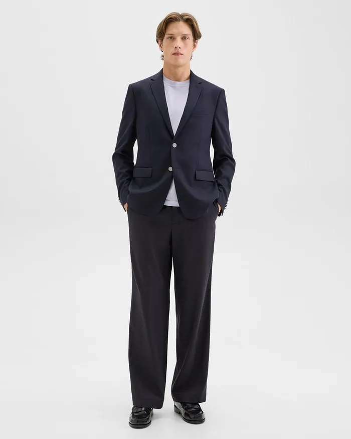 Men Theory Blazers Jackets Nostrand Blazer In Stretch Flannel Dark Navy