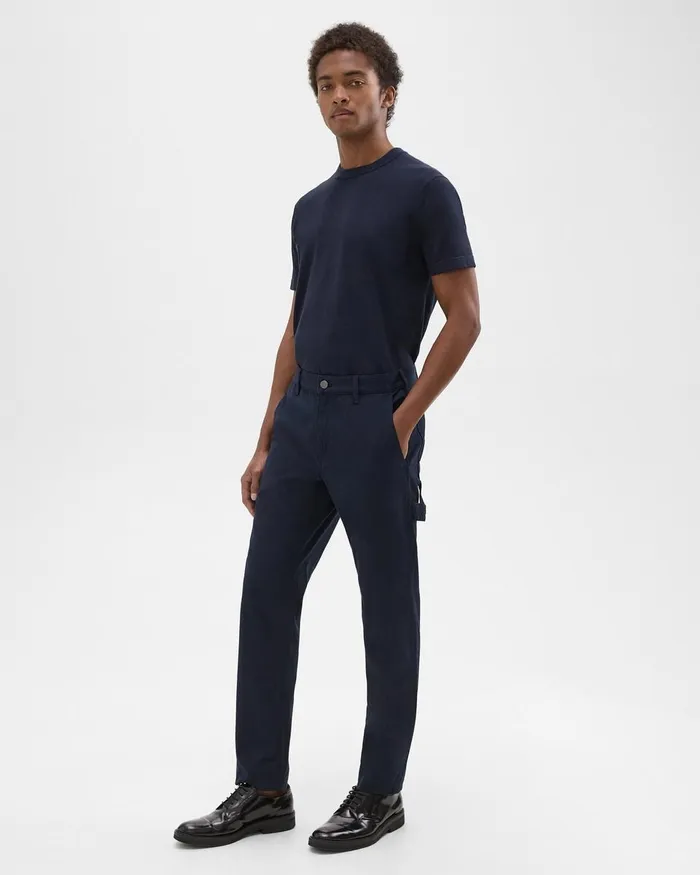 Men Theory Pants Carpenter Pant In Stretch Cotton Canvas Baltic