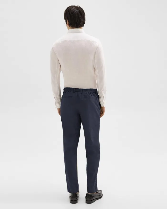 Men Theory Pants Curtis Drawstring Pant In Good Linen Space